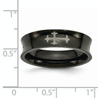 Cross Black IP-Plated Wedding Band in Titanium, 6mm