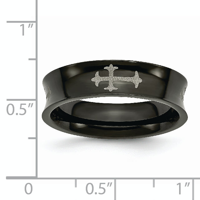 Cross Black IP-Plated Wedding Band in Titanium, 6mm