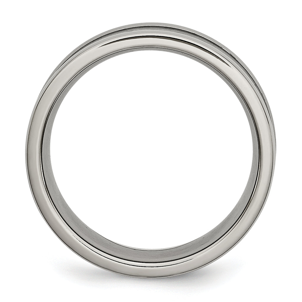 Carbon Fiber Inlay Wedding Band in Titanium, 8mm