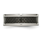 Carbon Fiber Inlay Wedding Band in Titanium, 8mm