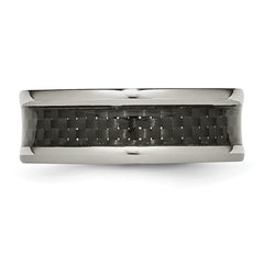 Sophia Jewelers Titanium Unisex Wedding Band with Black Carbon Fiber Inlay