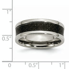 Carbon Fiber Inlay Wedding Band in Titanium, 8mm