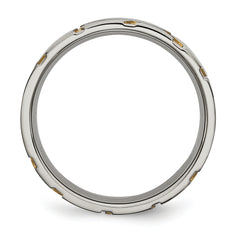 Titanium Unisex Wedding Band with Gold IP Finish & Engravable Design