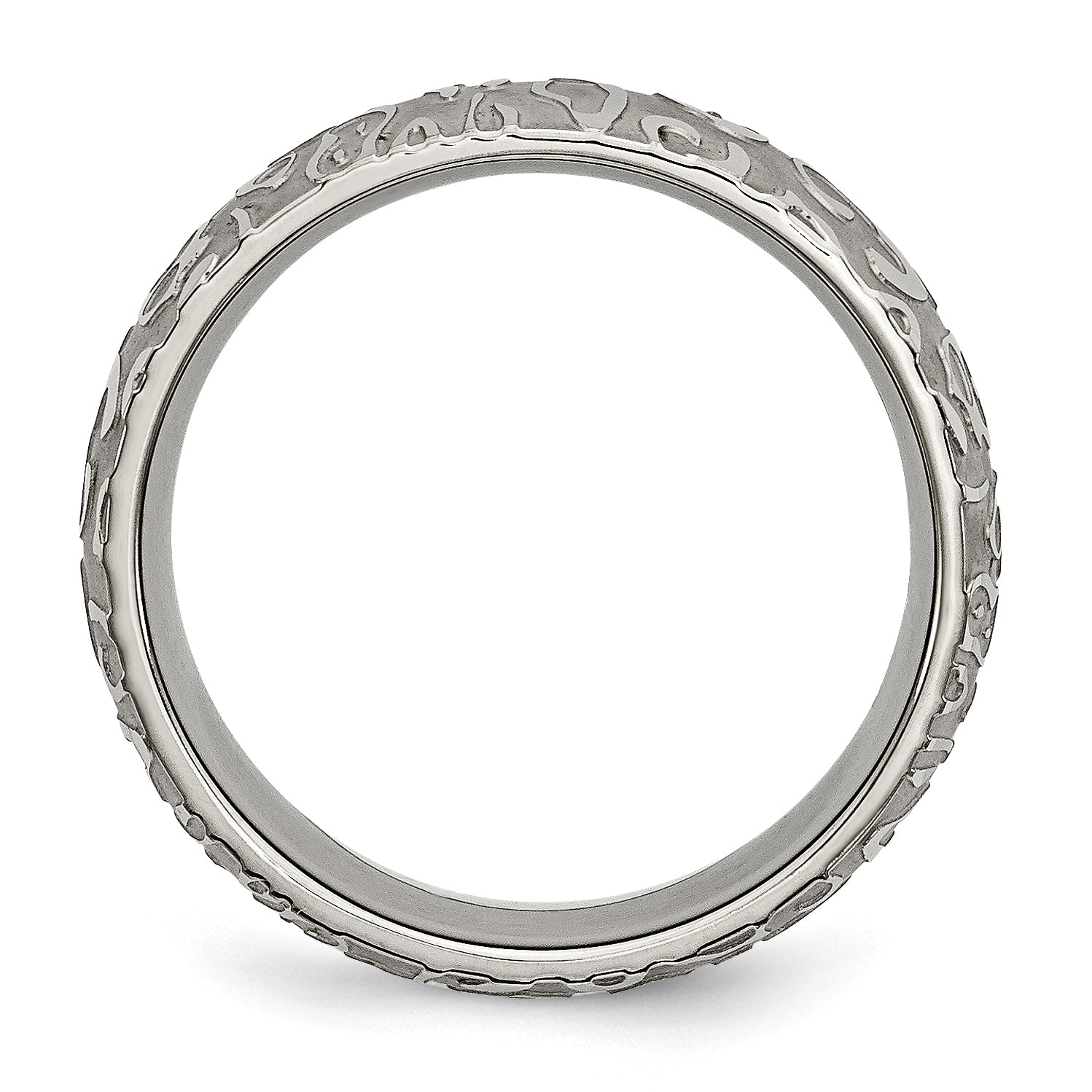 Textured Wedding Band in Titanium, 8mm Secondary image