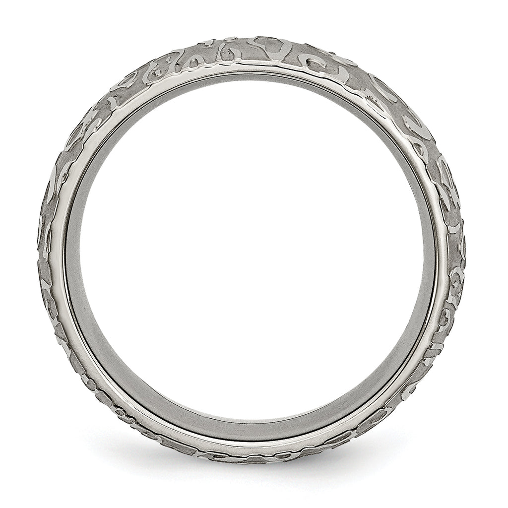 Textured Wedding Band in Titanium, 8mm