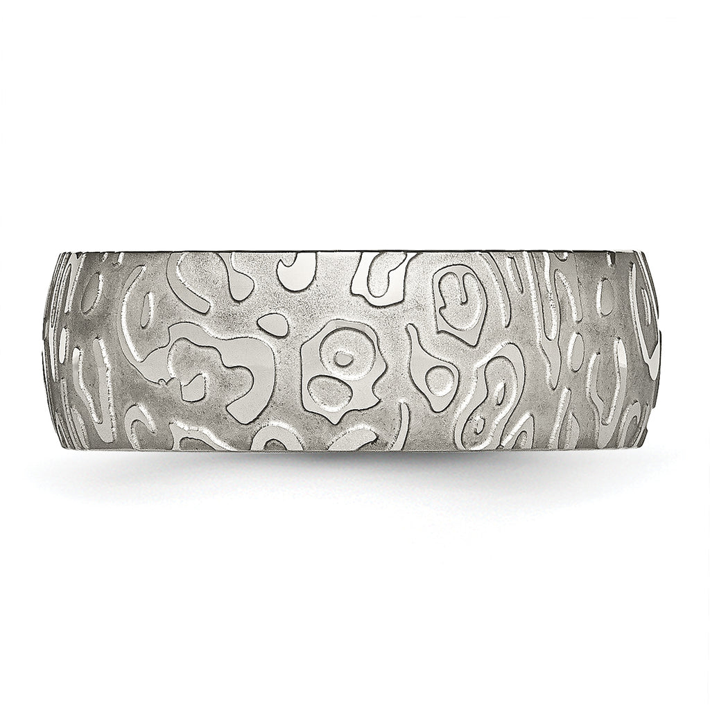 Textured Wedding Band in Titanium, 8mm
