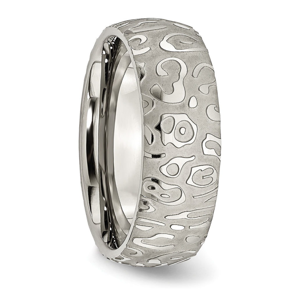 Textured Wedding Band in Titanium, 8mm