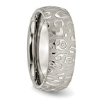 Textured Wedding Band in Titanium, 8mm