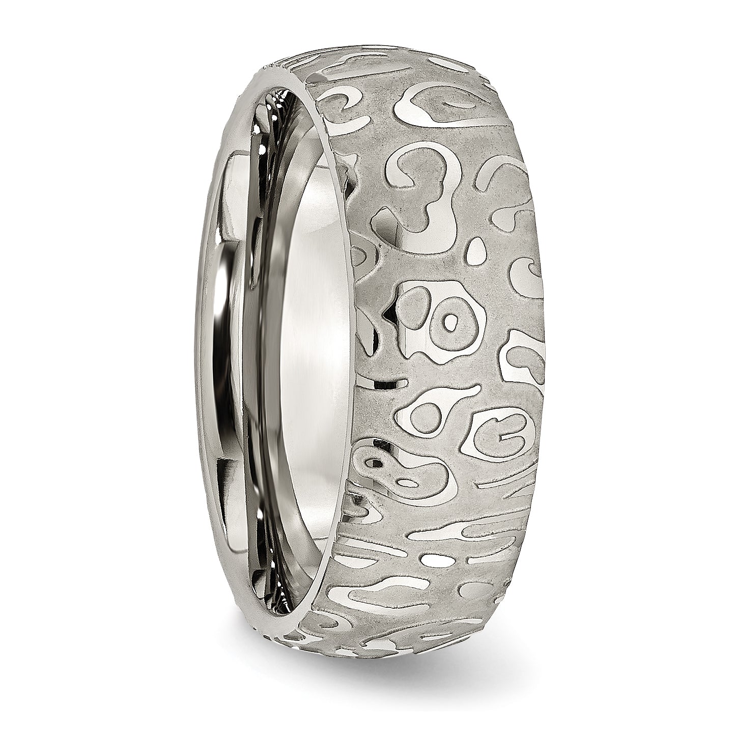 Textured Wedding Band in Titanium, 8mm