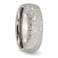 Sophia Jewelers Titanium Unisex Textured 8mm Wedding Band Engravable