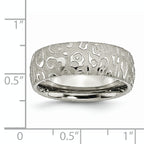 Textured Wedding Band in Titanium, 8mm