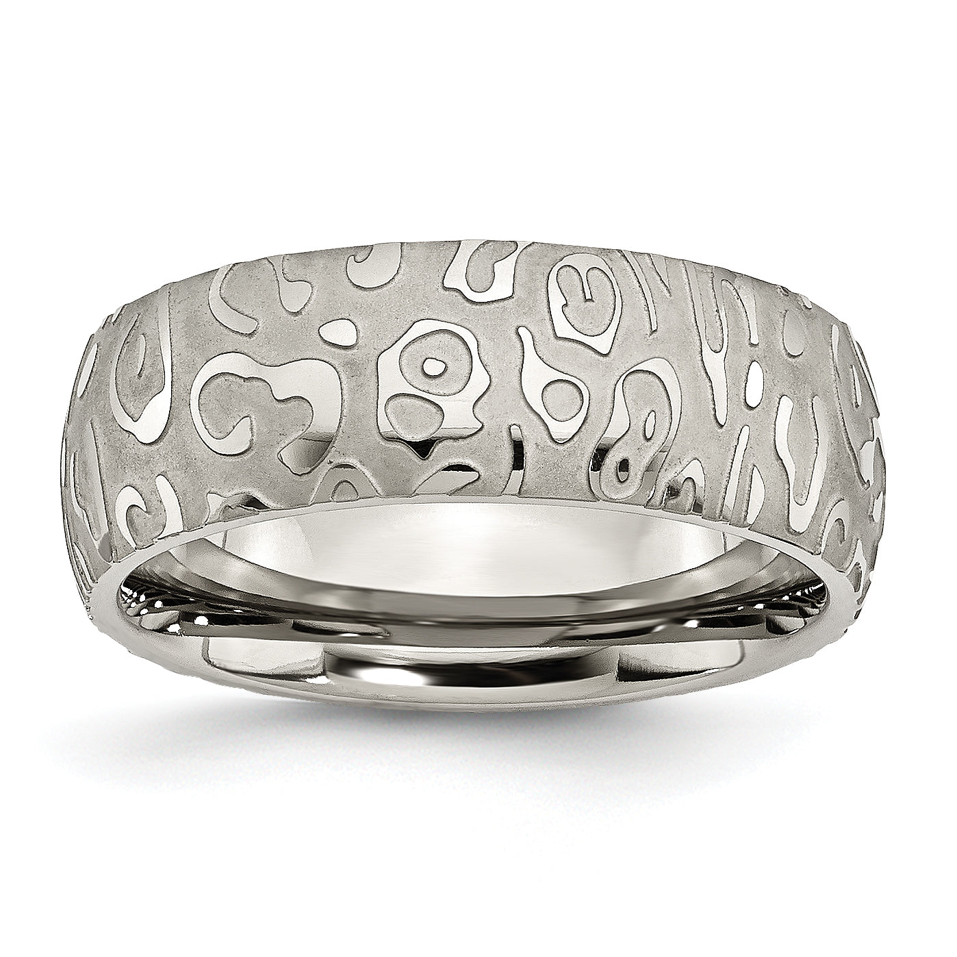 Titanium Brushed and Polished Textured 8mm Band Main image