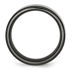 Titanium Silver Inlay Unisex Wedding Band 9mm Polished Engravable