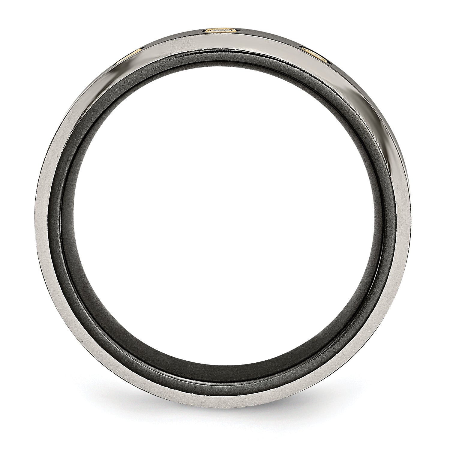 Titanium Black 14K Inlay Unisex Wedding Band with Diamonds Secondary image