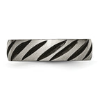 Black IP Grooved Wedding Band in Titanium, 6mm