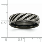 Black IP Grooved Wedding Band in Titanium, 6mm