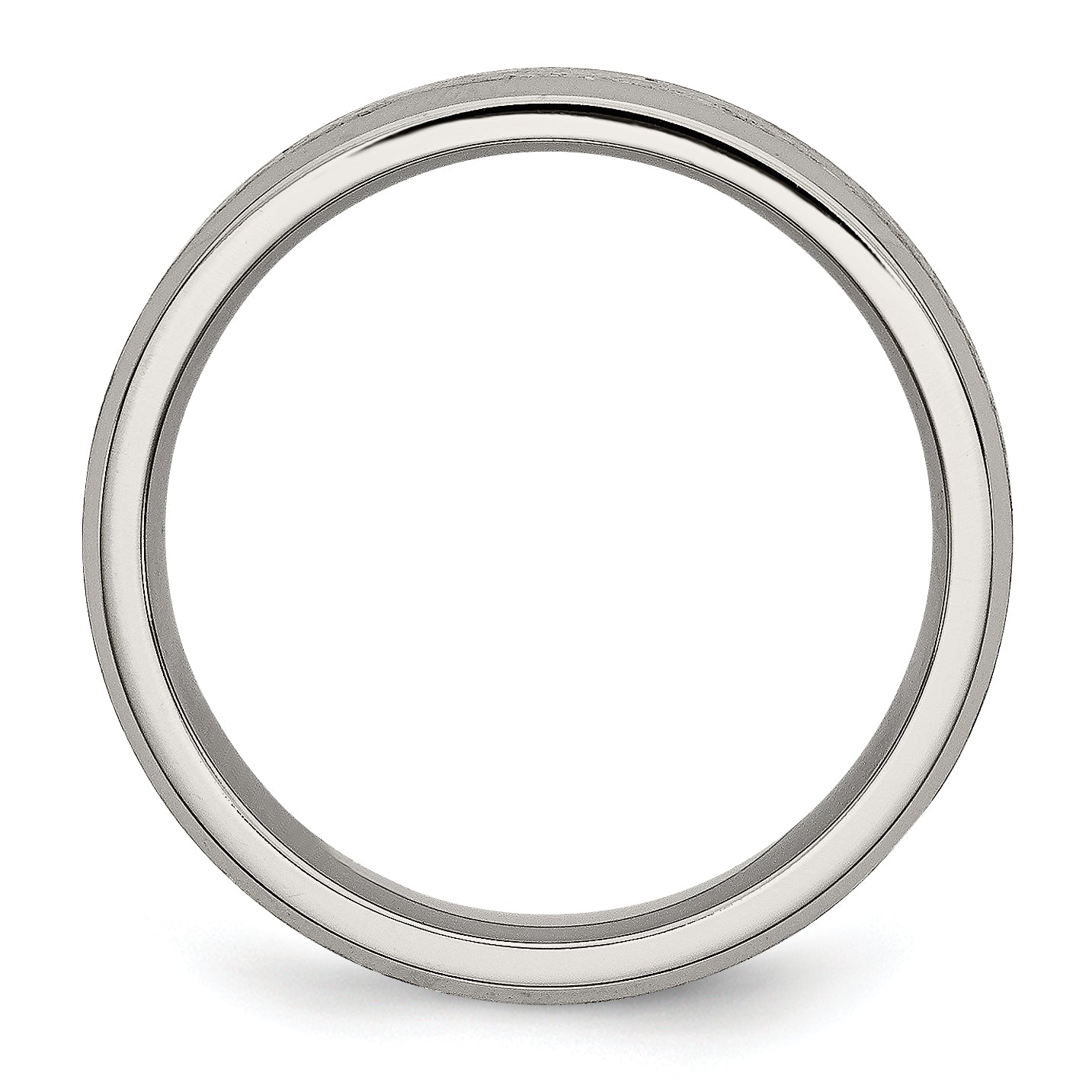 Titanium Wedding Band with Brushed Center and Beveled Edge