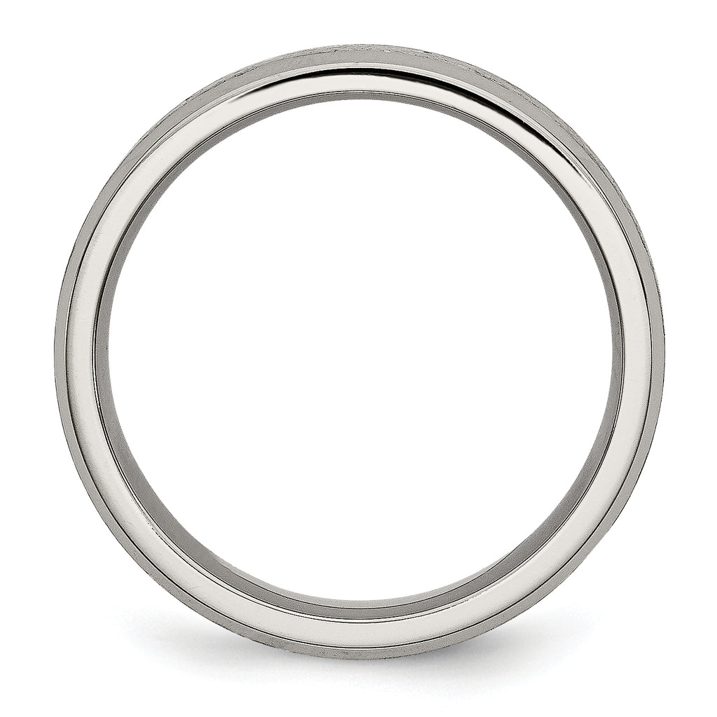 Beveled Edge Wedding Band in Titanium, 6mm