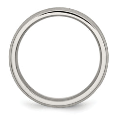 Titanium Wedding Band with Brushed Center and Beveled Edge