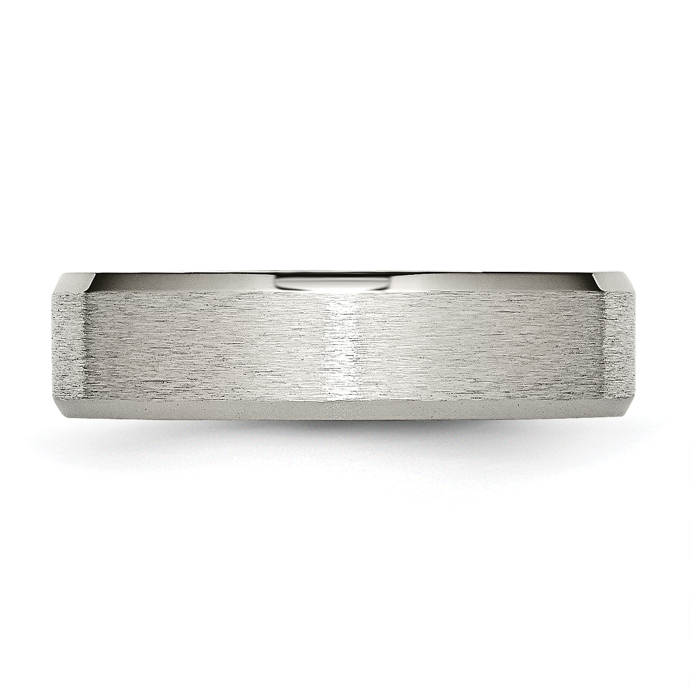 Titanium Wedding Band with Brushed Center and Beveled Edge