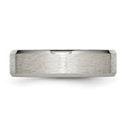 Beveled Edge Wedding Band in Titanium, 6mm