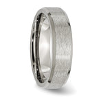 Beveled Edge Wedding Band in Titanium, 6mm