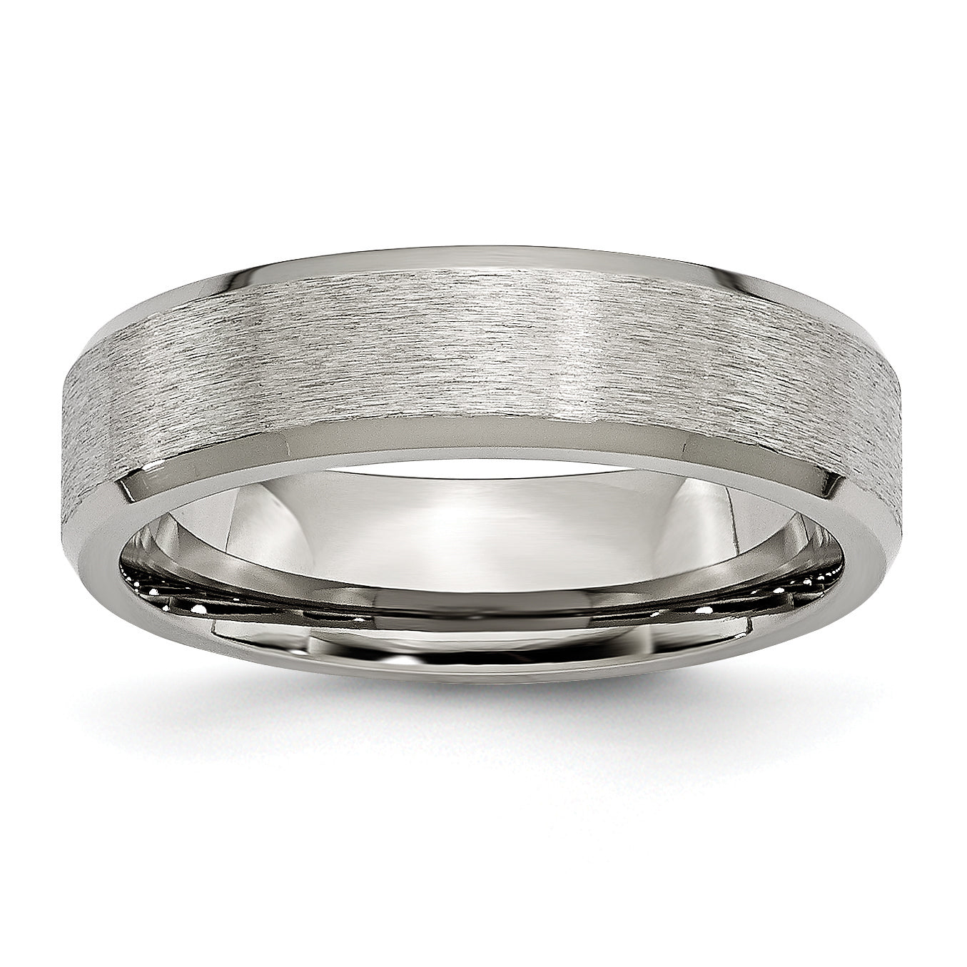 Titanium Brushed Center 6mm Beveled Edge Band Main image