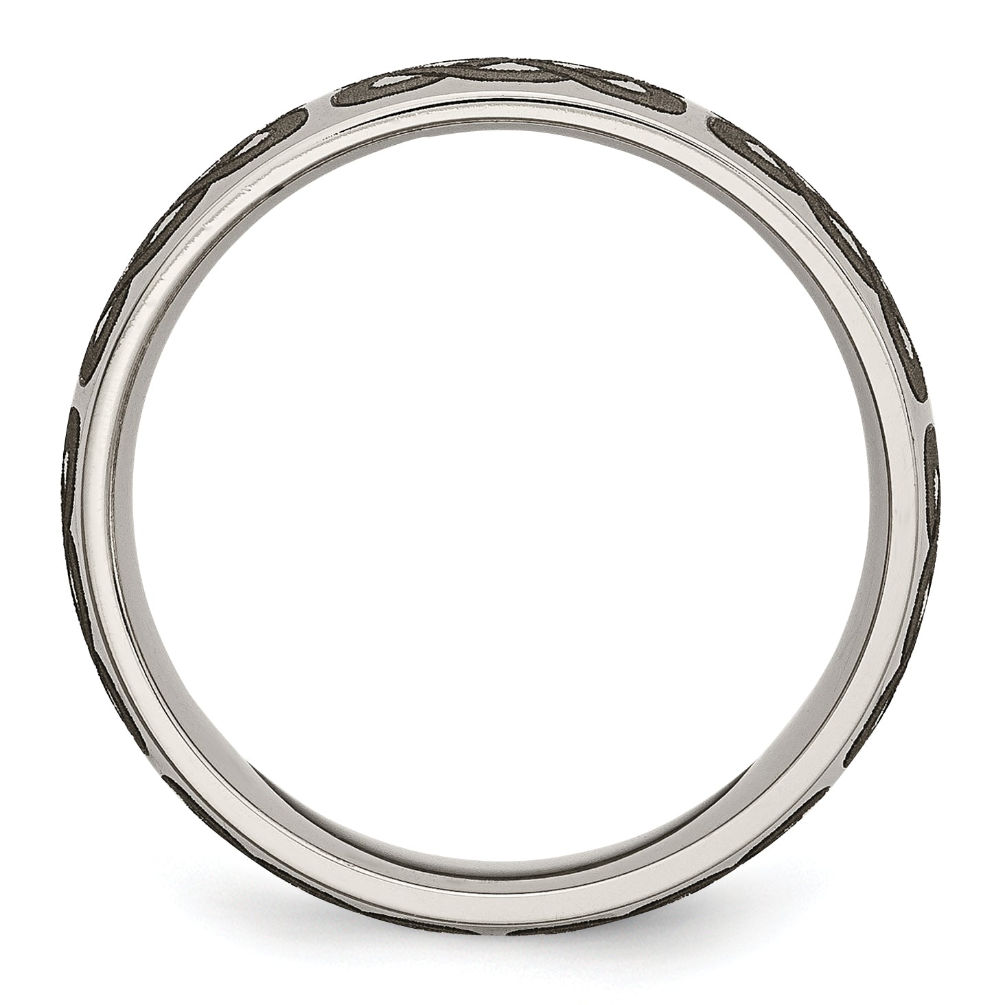 Titanium Polished Celtic Laser Design Unisex Wedding Band 8mm Engravable Secondary image
