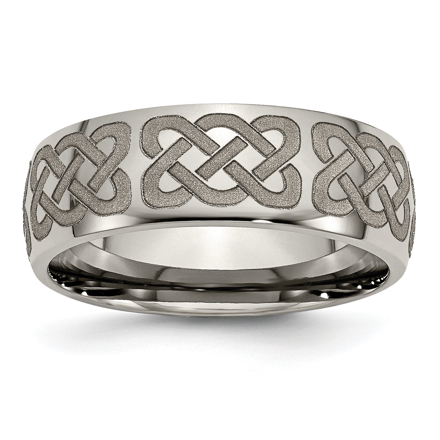 Titanium Polished Celtic Laser Design 8mm Band Main image