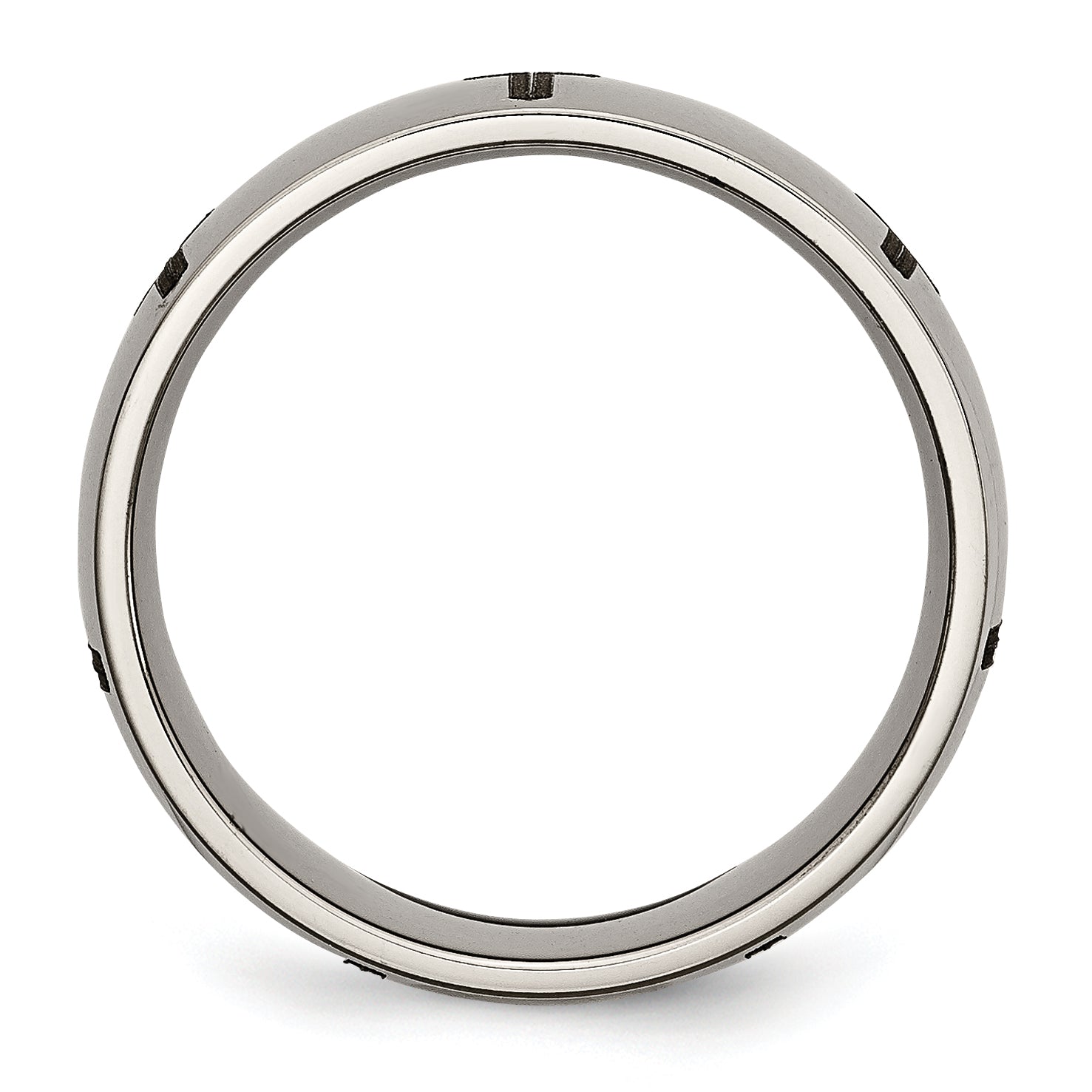 Sophia Jewelers Titanium Unisex Wedding Band with Polished Laser Design Secondary image
