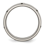 Sophia Jewelers Titanium Unisex Wedding Band with Polished Laser Design