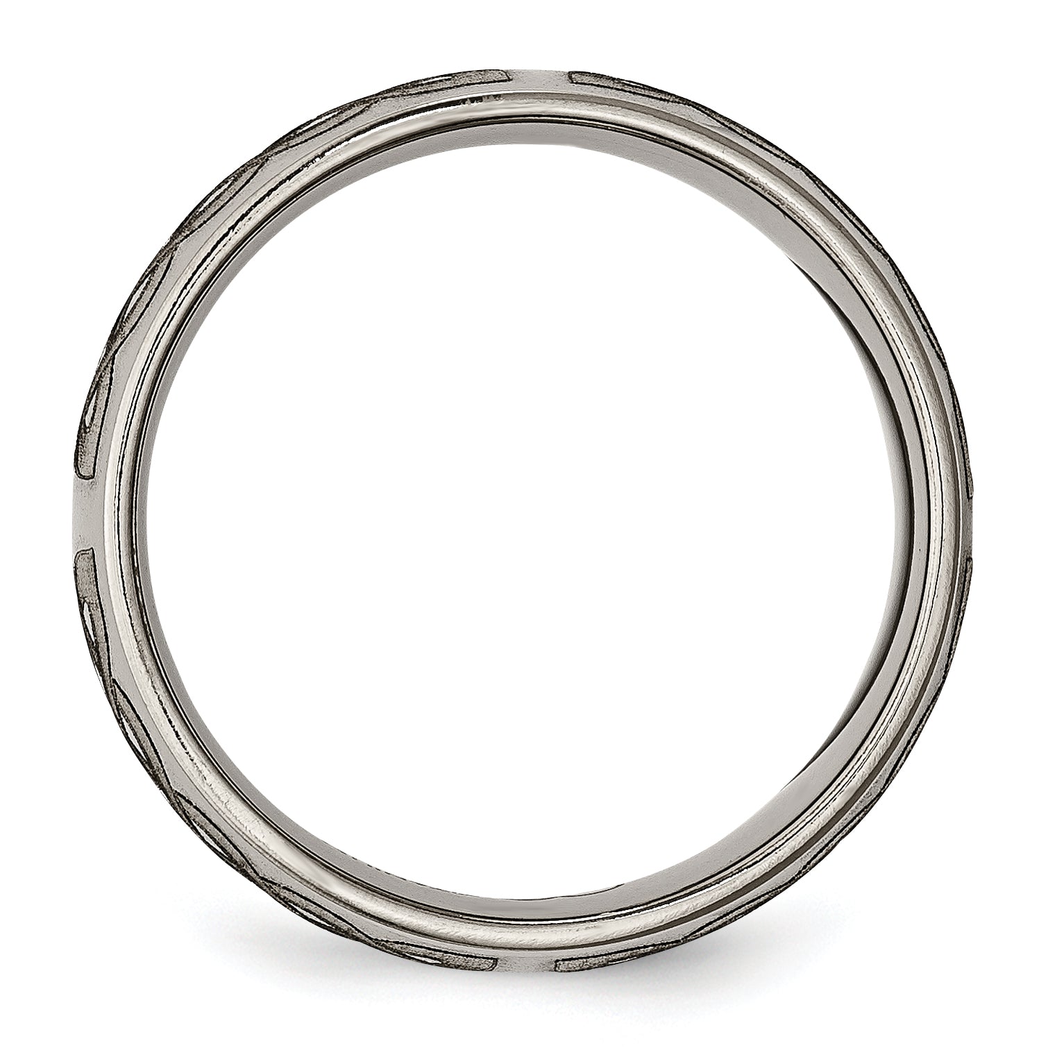 Titanium Unisex Celtic Wedding Band with Polished Laser Design Secondary image