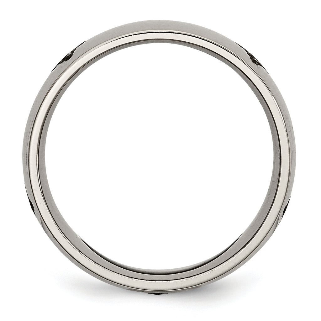 Titanium Unisex Masonic Wedding Band with Polished Laser Design