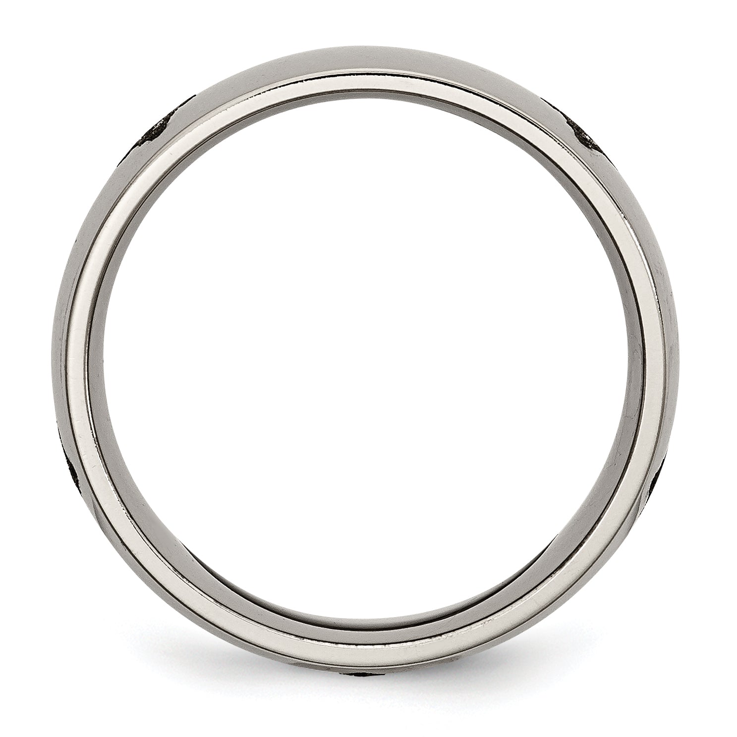 Titanium Unisex Masonic Wedding Band with Polished Laser Design