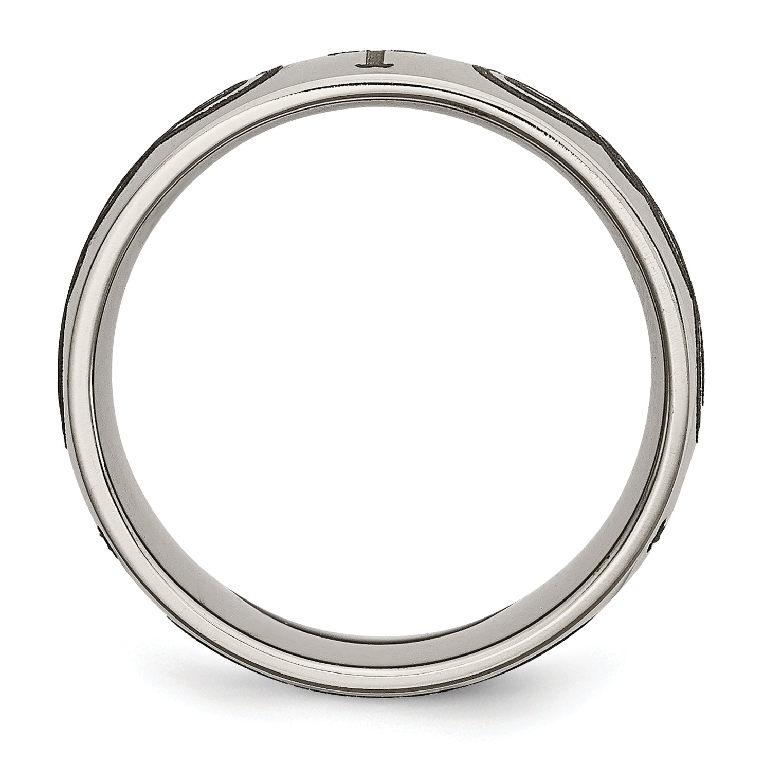 Sophia Jewelers Titanium Laser Design Unisex Polished Wedding Band Secondary image