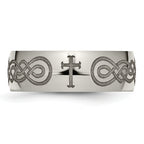 Sophia Jewelers Titanium Laser Design Unisex Polished Wedding Band