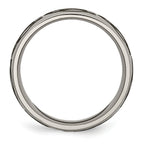 Titanium Unisex Wedding Band with Polished Flame Design Engravable
