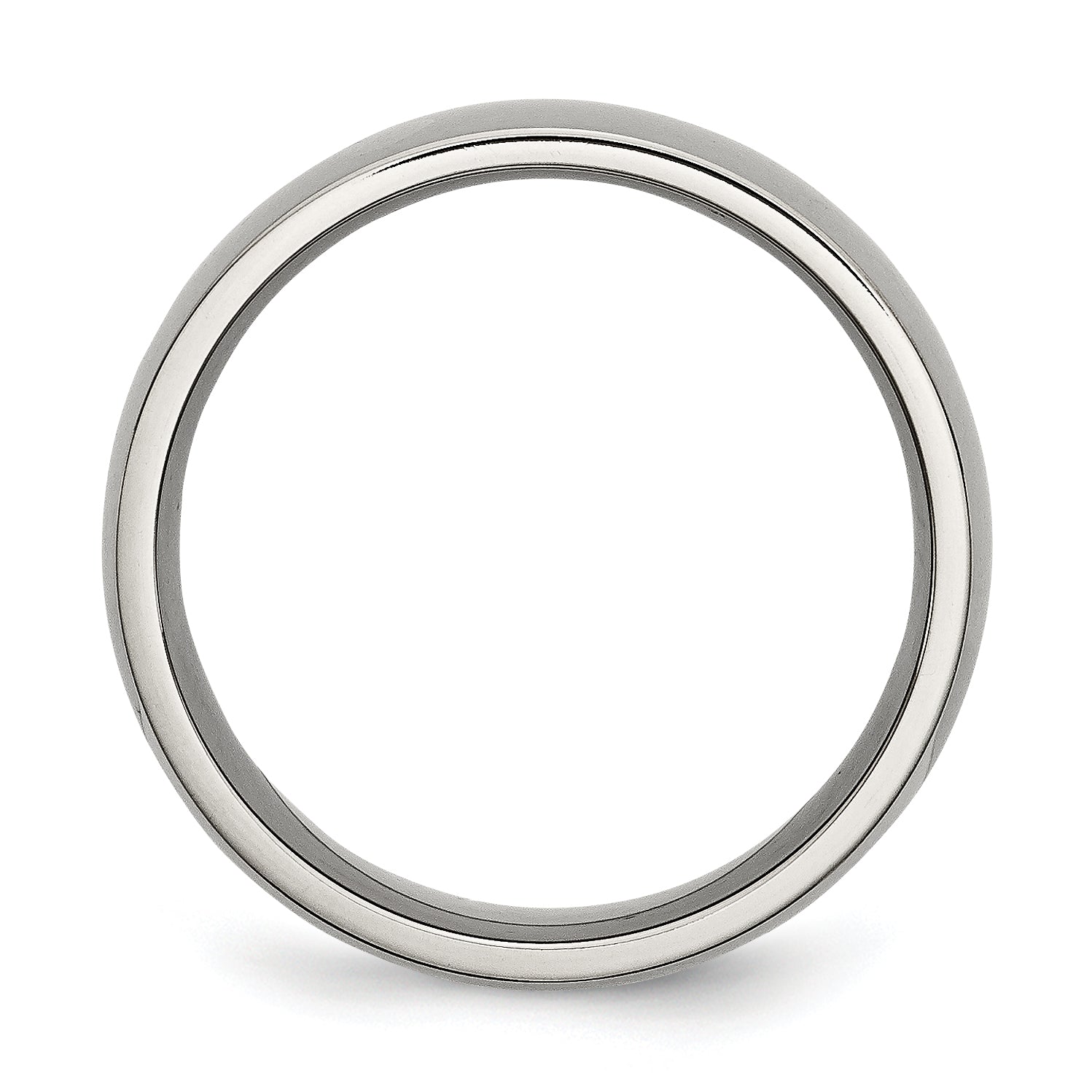 Comfort-Fit Half Round Wedding Band in Titanium, 8mm Secondary image