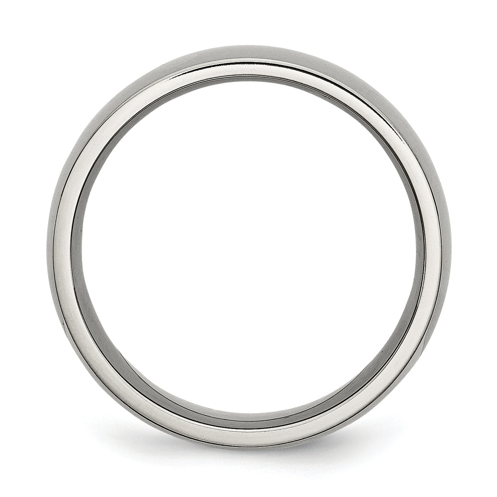 Comfort-Fit Half Round Wedding Band in Titanium, 8mm