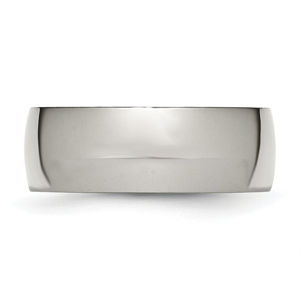 Comfort-Fit Half Round Wedding Band in Titanium, 8mm