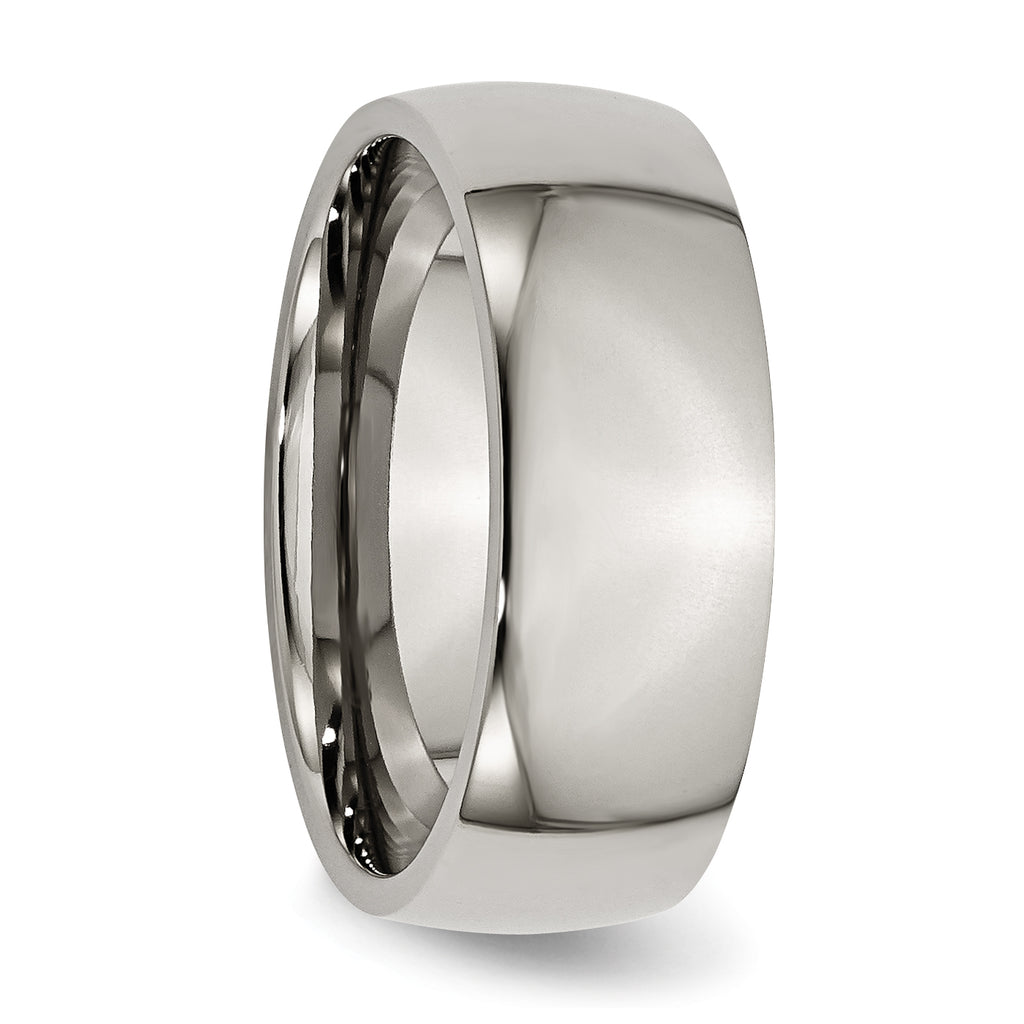 Comfort-Fit Half Round Wedding Band in Titanium, 8mm