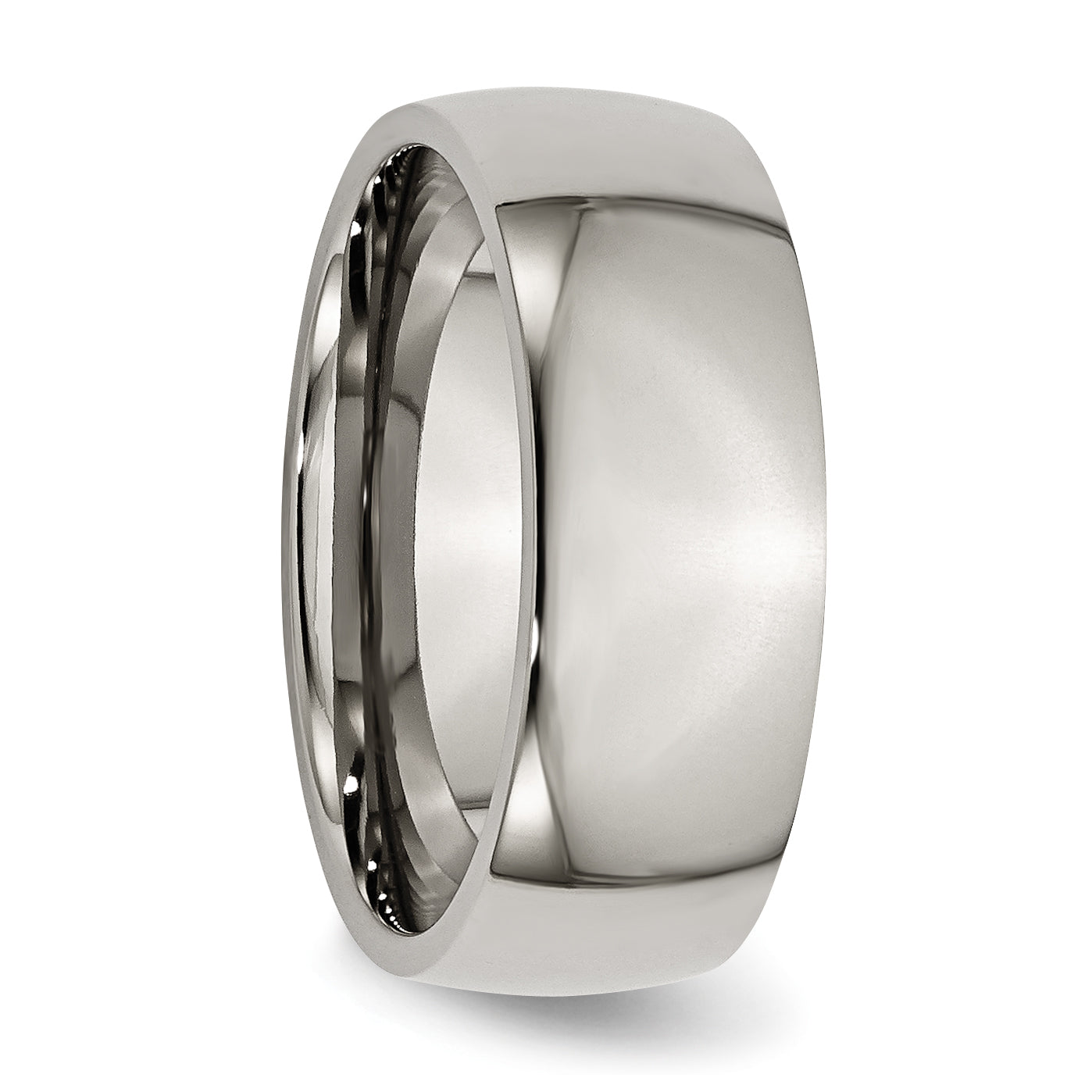Comfort-Fit Half Round Wedding Band in Titanium, 8mm