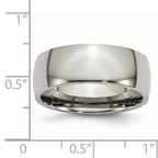 Comfort-Fit Half Round Wedding Band in Titanium, 8mm