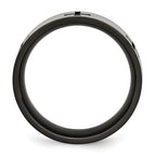 Cross Wedding Band in Titanium with Black IP Plating, 7mm