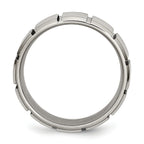 Grooved Wedding Band in Titanium, 8mm