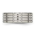 Grooved Wedding Band in Titanium, 8mm