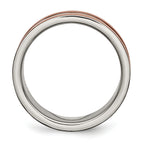 Grooved Brown IP Wedding Band in Titanium, 8mm