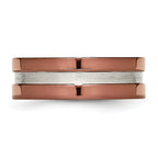 Grooved Brown IP Wedding Band in Titanium, 8mm