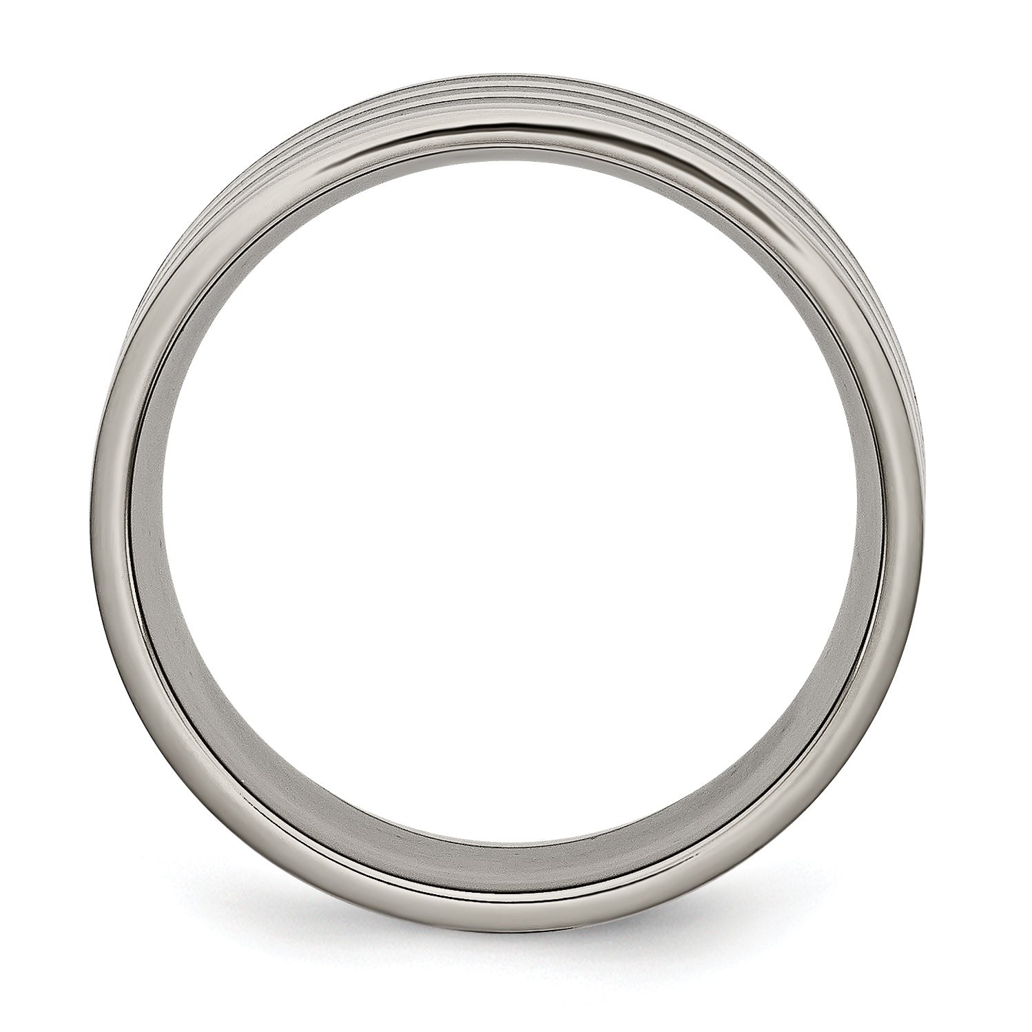 Black IP-Plated Striped Wedding Band in Titanium, 8mm