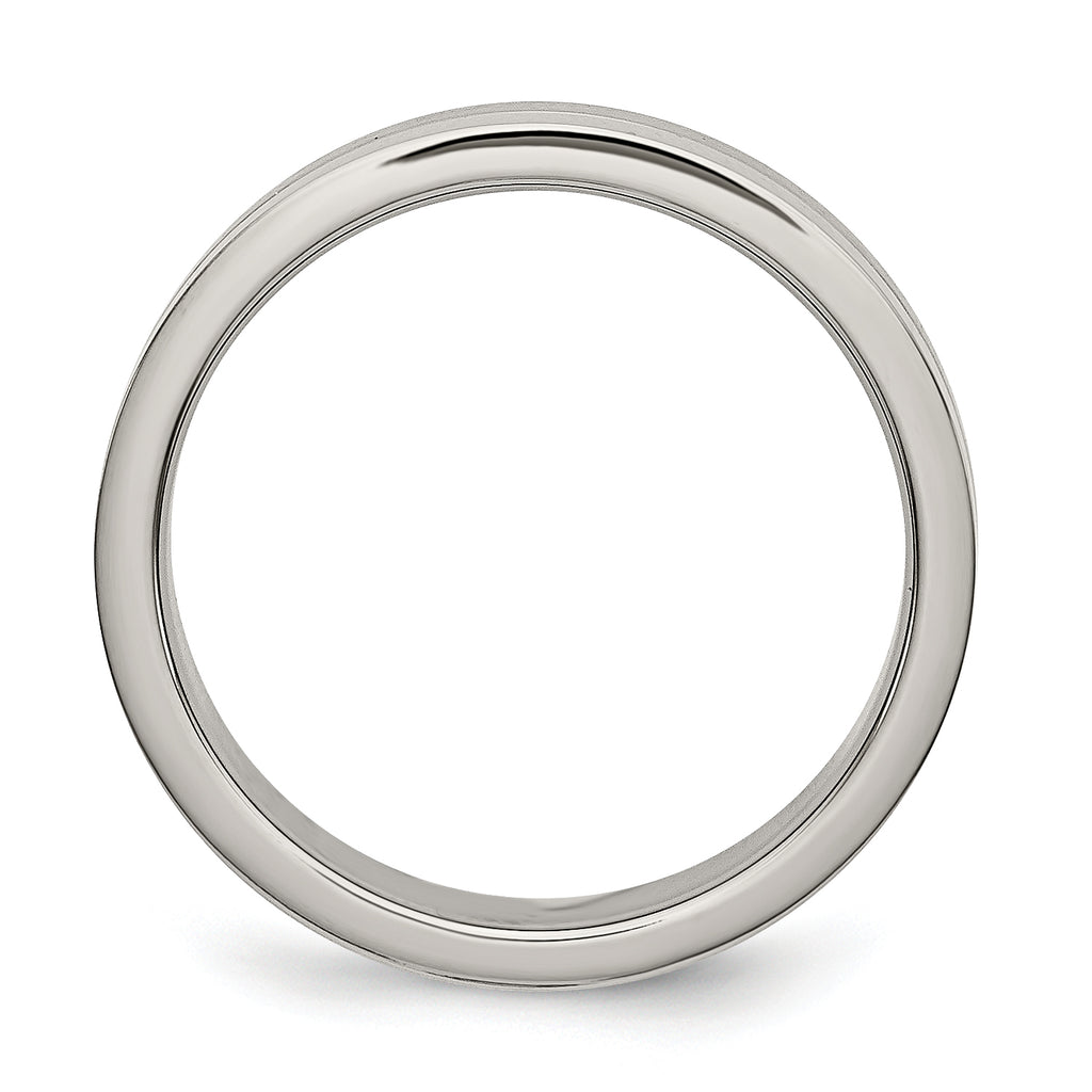 Grooved Wedding Band in Titanium, 4mm